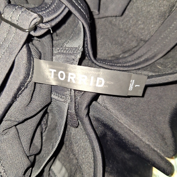 Torrid Black Ruched Ruffled Bodysuit - Picture 5 of 5